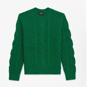 ISO In Search Of The Kooples Green Cable Knit Crewneck Sweater in Medium